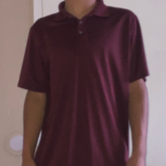 Maroon Short Sleeve Collard Shirt - Picture 1 of 4